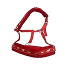 MI Equestrian Polypropylene Nylon Comfortable Mink Padded Horse Halter - Full (Red)