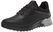 ECCO Men's S-Three Gore-tex Waterproof Golf Shoe, Black/Concrete/Black, 9-9.5