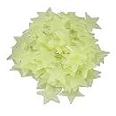 100 Pack Glow in The Dark Star Stickers, 3D Luminous Star Wall Stickers, Florescent Wall Decals for Ceiling Walls Kids Baby Girl Boy Bedroom Living Room Decoration