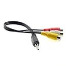 cablecc Cable estéreo de 3,5 mm 1/8 pulgadas para coche AUX a 3 RCA AV hembra cable de audio y vídeo compuesto de 20 cm