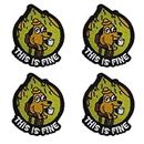 4 Pcs "This Is Fine" Patches Funny Hook And Loop Patches Klett Patch Patches Klett Lustig Gestickter Klettverschluss FüR Diensthunde For Military Uniform Tactical Bag Jacket Jeans Hat