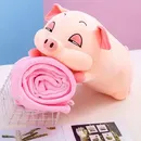 Cartoon Pillow Quilt Cute Animal Pink Pig Doll Car Cushion Pillow Blanket 2-in-1 Air Conditioner