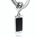 Cellphone Smartphone Phone Addict 925 Sterling Silver Pendant Charm Bead For Pandora & Similar Charm Bracelets or Necklaces