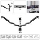 Triple Monitor Desk Stand Mount Fully Adjustable Arms For 3 Screens 13" ~ 32"
