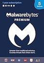 Malwarebytes Premium 4.0 Latest Version | 5 Device 1 Year (PC, Mac, Android) [software_key_card]…