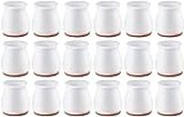 Chair Leg Floor Protectors for Hardwood Floors 24PCS Silicone Chair Leg Protectors Caps with EVA Felt for Hardwood Floors,Small Clear Furniture Table Legs Cover Pad protectors (Color : White-L(3.0-4.5