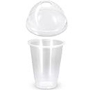 50 X Drinking Cups Clear Pp with Clear Dome Lid 18Oz / 520Ml 18oz / 520ml Clear with Clear Lid