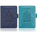 WALNEW 2 Packs RFID Blocking Passport Holder Travel Wallet Cover Case