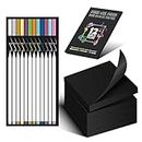 HeroFiber 12 Gel Pens and Black Sticky Notes 500ct Including White Gel Pen, Gold and Silver for Cute Office Supplies, Cute Sticky Notes, Pens for School, Cool Pens, Teacher Must Have