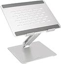 Amazon Basics Verstellbarer, ergonomischer Laptopständer, Multi-Winkel mit Wärmeableitung, für Laptops mit den Maßen 10 (25,4 cm) bis 17 Zoll (43,2 cm), Silber