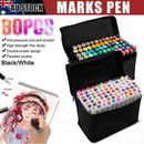 30/80pcs Colour Marker Copic Pen Set Dual Headed Graphic Artist Sketch Markers