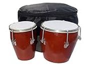 GT manufacturers Professional Two Piece Hand Made Wooden Bango Drum Set With Cover 03 (Brown)…