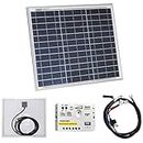 30W 12V Photonic Universe solar power kit with 5A charge controller and battery cables for a motorhome, caravan, camper, boat or any 12V system (30 watt)