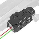 Gmconn Red and Green Dual Laser Sight for Pistol with a Rail, Low Profile Red Green Beams for Full Size or Compact Guns, Rechargeable, (Laser Output <5mW, Class IIIA)