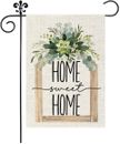 Bandera de jardín de primavera 12 × 18 pulgadas eucalipto floral hogar dulce hogar decorativo doble