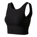 Workout Crop Tank Tops for Women Solid Comfort Sleeveless Shirts for Casual Sports Fitness Yoga Reversible Ribbed Tops Black S
