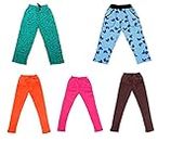 IndiWeaves Girls Cotton Trackpants and Leggings Pack of 5(3601522714121314-IW-G-P5-28_Multicolor_6-7 Years)