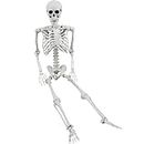 XONOR 165cm Halloween bewegliches Skelett Realistische menschliche Skelette Ganzkörperknochen mit beweglichen Gelenken für die Halloween-Dekoration
