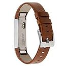 Henoda Replacemnt Leather Bands Compatible with Fitbit Alta/Fitbit Alta HR, Classic Genuine Leather Wristband, Small Large, No Tracker