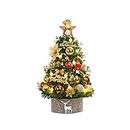 NICETOW Árbol de Navidad, Decoración navideña, Disfraces navideños, Sala de Estar, Árbol de Navidad decorado 0.6M Accesorios (Color: Dorado)