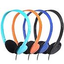 CN-Outlet Bulk Headphones for Classroom Kids Multi Colored 50 Pack, Wholesale Over Ear Student Head Phones Perfect for Schools, Libraries, Computer Lab, Testing Centers, Museums, Hotels