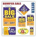Anne Print Solutions® Big Sale 30% Off Stickers Hanging Dangler & Posters Discount Sale, Offer Sale Tag Poster Sticker for Shops Malls Shopping Complex Combo Pack of 13 Pcs