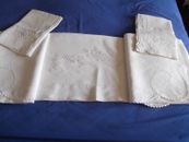Antique sheet and its two hand embroidered pillowcases, 