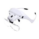 Head Mount Magnifier, Bysameyee Lighted Magnifying Headband Glass Loupe Visor with 2 LED Light for Close Work, Jewelry Work, Watch Repair, Arts & Crafts, Reading Aid