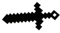 CERO 3D Printed Minecraft Starless Night Pick Axe for Kids (Black PLA)
