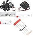 e-INFINITY 6 In 1 Package Induction 18V Brushless Fan, Heat Sensor with Teflon Cap Cable Connector 10 Ntc Mf58 Glass Sealed Diode (Black) 13 Pieces