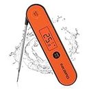 INKBIRD IHT-1P Meat Thermometer Food Thermometer,Instant Read Meat Thermometer Digital Probe with Rechargeable Backlight Hanging Calibration Foldable (Orange)
