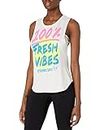 Zumba Women's Dance Fitness Workout Muscle Tank Breathable Active Gym Top Tanktops, Fresh White, X-Small
