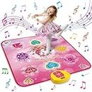 Dance Mat Toys for Girls, Electronic Dance Pad with LED Light, Adjustable Volume, Built-in Music, 6 Game Modes, Unicorn Play Mat for Kids, Christmas Birthday Gift for Ages 3+ Toddlers Boys