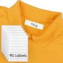 MaxGear Kids Clothing Labels Self-Stick No-Iron, 0.5” x 1.75”, Washer & Dryer Safe, Waterproof & Self-Stick, Handwrite Name Labels for School Supply, Bags, Bottles, Camp, Toys, Organizing, 90 Labels