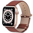 Fullmosa Leather Band Compatible with Apple Watch 38mm 40mm 41mm 42mm 44mm 45mm 49mm Women Men Band Strap for iWatch SE2/SE/8/7/6/5/4/3/2/1,38mm 40mm 41mm Brown