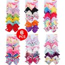6pcs Signature for Jojo Siwa Bows Girls Fashion Hair Accessories Party Gift