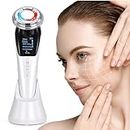 Facial Massager Anti-Wrinkles, Yofuly 5 in 1 EMS Beauty Device with Red & Blue Light, Ultrasonic Face Massager with Hot & Cold Compress for Skin Care, Deep Cleansing, Face Lifting, Anti Aging