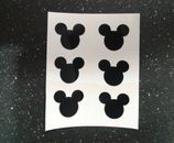 6 Mickey mouse Head Vinyl Decals .75" H car Windows phone cups kids laptop 