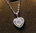 Heart Crystal Pendant 925 Sterling Silver Chain Necklace Women Xmas Jewellery UK