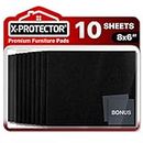 Felt Furniture Pads X-PROTECTOR 10 PCS - Premium 8” x 6” x 1/5” Heavy Duty Black Felt Sheets! Cut Large Furniture Pads to The Size You Need - The Best Felt Floor Protectors for Any Hard Floor!…