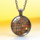 Library Photo Red Copper Necklace Women Exquisite Jewelry Accessories Gift New