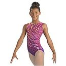 GK Sassy Safari Gymnastics Leotard (Pink Purple & Orange) | Ballet Dance Athletic One-Piece for Women & Girls