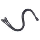 Fan Power Supply Cable 1 to 3 Plug with 3 Pin 4 Pin for CPU 10.6 Inch - Black