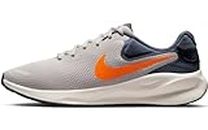 Nike Men's Revolution 7 Running Shoes, Lt Iron Ore Total Orange Thunder Blue, 9 US