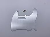 FD 5 Hole Metal Aluminum Anodized Tele Style Pickguard CS TELE Pick Guard Scratch Plate for Telecaster Made in USA/Mexico guitar guard board (silver)