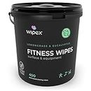 Wipex Gym Wipes Fitness Equipment Wipes, Plant-Based Cloth - Lemongrass, Eucalyptus and Vinegar Wipes to Clean Surfaces, Safe Yoga Mat Cleaner Wipes, All Purpose Gym Cleaner, 400 Count