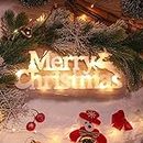 Lighted Merry Christmas LED Letter Sign,Christmas Hanging Lights for Christmas Tree Wreath Wall Fence Window Fireplace Manteau avant porte maison Holiday Party Décoration d'intérieur Blanc chaud