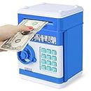 Thedttoy Electronic Piggy Bank Money Safe Password Money Box for Kids Ages 3 4 5 6+, Mini ATM Bank Safe Coin Cash Banks Money Saving Box, Great Boys Girls Gift for Birthday Thanksgiving (Blue)