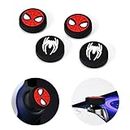 DLseego Thumb Grips Caps for Playstation Portal Remote Player, PS5 Full Protection Anti-Slip & Anti-Scratch Anti-Fingerprint Protective Cartoon Button Cap Cover 4 Thumb Stick Caps - Black Spiders