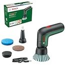 Bosch Plastic Home and Garden Electric Cleaning Brush Universalbrush (3.6 V ntegrated Battery, 1 Micro-USB Cable and 4 Cleaning Attachments Included, in Carton Packaging), Multicolor